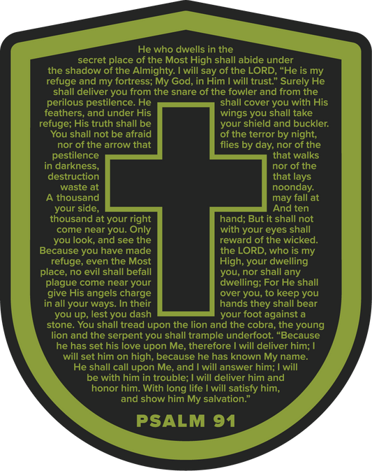 Psalm 91 Shield Sticker