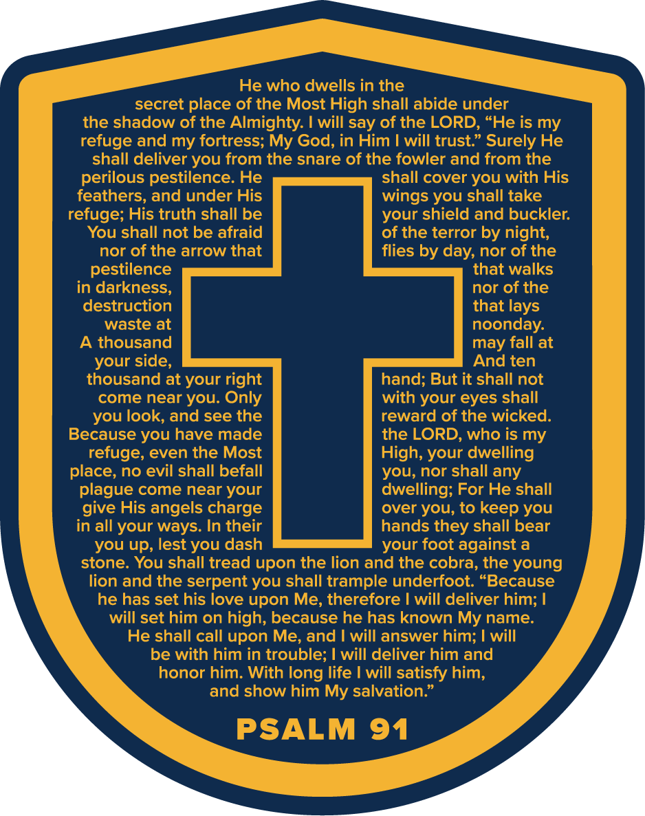 Psalm 91 Shield Sticker